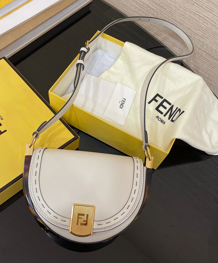 Fendi Moonlight Iconic FF Handbag 8BT346 Cream